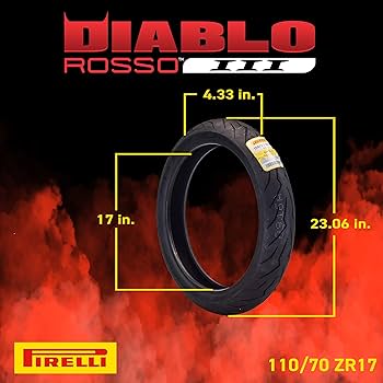 PIRELLI DIABLOROSSOⅢ 110/70R17 150/60R17 Pirelli Diablo Rosso III 110/70 ZR17 Front & 150/60 ZR17